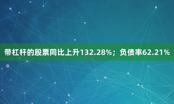 带杠杆的股票同比上升132.28%；负债率62.21%